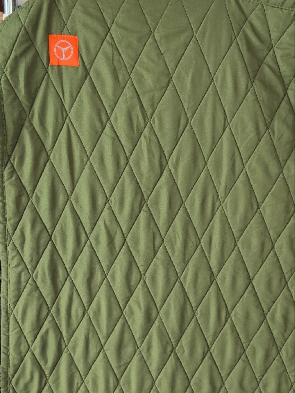 Mercedes Benz Diamond-Quilted Olive Green Throw 52x 75
